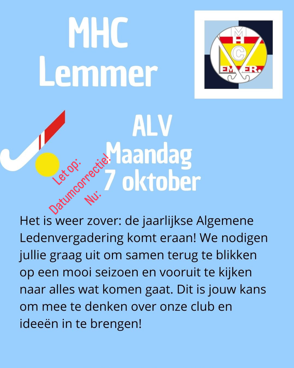 ALV Maandag 7 oktober 2024 Nieuws